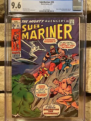 Buy SUB-MARINER 35 CGC 9.6 (3/71) WP Hulk, Silver Surfer, Subby Battle The Avengers! • 750.77£