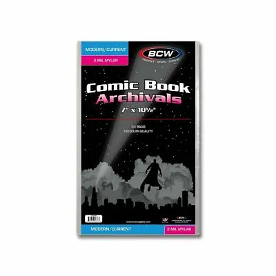 Buy 1 Pack Of 50 New BCW Current Comic Book ARCHIVALS - 2 Mil Mylar Bags - Acid Free • 23.71£