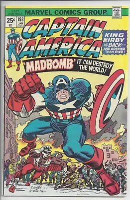 Buy Captain America #193 F (6.0) 1976 - Return Of Jack Kirby To Marvel • 11.86£