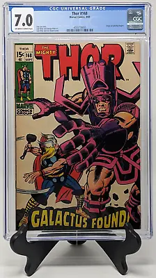 Buy Thor #168 (1969) CGC 7.0 OW-W Pages - Brand New Case - Origin Of Galactus Begins • 197.89£