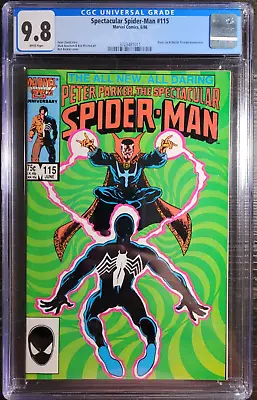 Buy 1986 Spectacular Spider-Man 115 CGC 9.8 Doctor Strange Cover Black Cat App • 162.07£