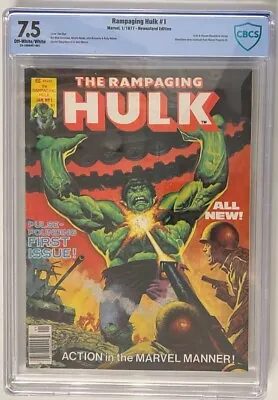 Buy Rampaging Hulk (Magazine) #1 CBCS 7.5 (Extra Large Case) RARE & Classic • 280.15£