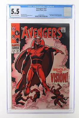 Buy Avengers #57 - Marvel Comics 1968 CGC 5.5 1st Appearance Of The Silver Age Visio • 256.56£