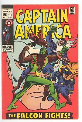 Buy Captain America #118 Marvel 1969 FN/VF 2nd Falcon/Sam Wilson App. FREE SHIP • 70.94£