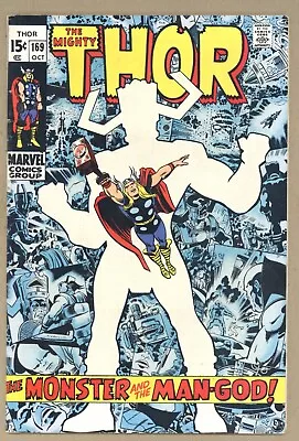Buy Thor 169 (FN-) Kirby! Origin Galactus! Thermal Man Odin Watcher 1969 Marvel X834 • 71.25£