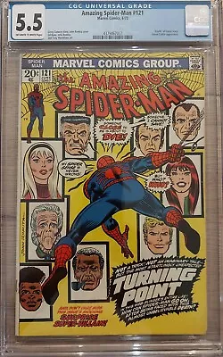 Buy Amazing Spider-Man #121 CGC 5.5 FN - Marvel Comic 1973 Death Of Gwen Stacy Goblin • 247.43£