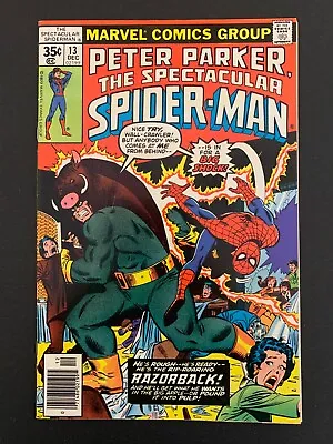 Buy Spectacular Spider-man #13 *sharp!* (1977)  1st Razorback!  Lots Of Pics! • 6.36£