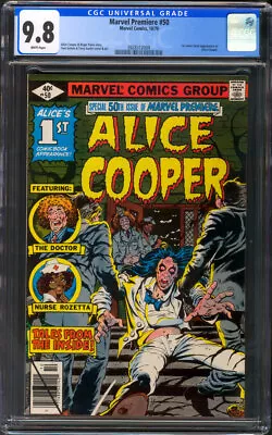 Buy Marvel Premier 50 CGC 9.8 White Pages Alice Cooper First Appearance In Comics • 400.30£