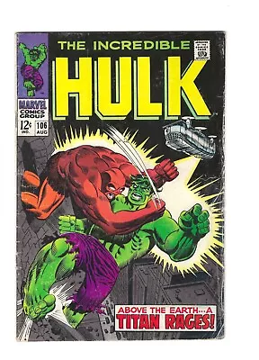 Buy Incredible Hulk #106: Dry Cleaned: Pressed: Bagged: Boarded! VG-FN 5.0 • 15.97£