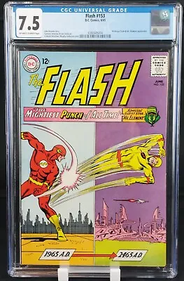 Buy The Flash #153 CGC 7.5 VF- 3rd Appearance Eobard Thawne Reverse Flash DC 1965 • 232.09£