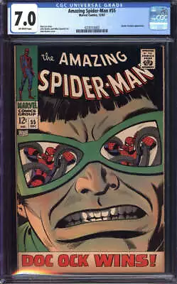 Buy Amazing Spider-man #55 Cgc 7.0 Ow Pages // Doctor Octopus App Marvel 1967 • 221.37£