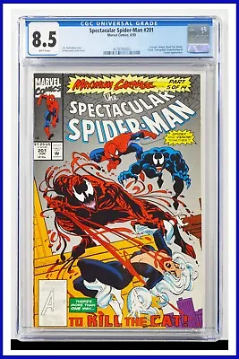 Buy Spectacular Spider-Man #201 CGC Graded 8.5 Marvel 1993 White Pages Comic Book. • 61.50£