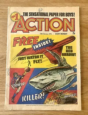 Buy Rare Pre-ban 1976 Action Comic No 1 The Sensational Paper For Boys • 14.99£