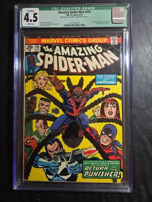 Buy Amazing Spider-man #135 Cgc 4.5  Qual.  Wht./ 2nd App. Punisher/orig. Tarantula! • 75.95£