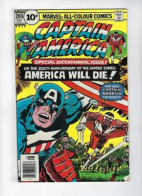 Buy Captain America # 200 Bicentennial Issue Jack Kirby Story/artwork Aug 1976 VG/FN • 7.95£