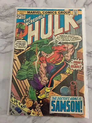 Buy INCREDIBLE HULK #193 BIG BATTLE WITH DOC SAMSON 1975 Marvel MCU • 15.89£