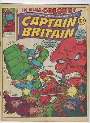 Buy CAPTAIN BRITAIN # 21 - Mar 1977 - GD/VGF 5.0 - Captain America, Red Skull • 4.95£