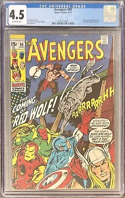Buy Avengers #80 CGC 4.5 (1970) First Appearance Of Red Wolf - Off White Pages • 59.13£