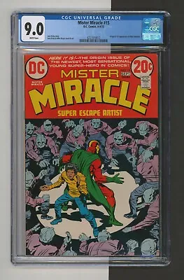 Buy Mister Miracle #15 CGC 9.0 DC 1973 Origin 1st Appearance Shilo Norman Jack Kirby • 95.07£