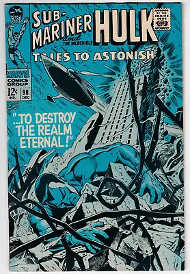 Buy Tales To Astonish #98 Fine 6.0 Sub-Mariner Hulk Marie Severin Art 1967 • 14.47£