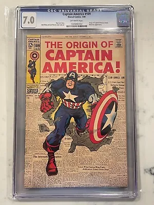 Buy Captain America #109 CGC 7.0 OW Origin Of Captain America CGC Old Label • 160.62£