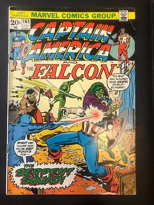 Buy Captain America Falcon #163 Marvel Comic Book 1973 1st Cameo The Serpent Squad • 7.19£