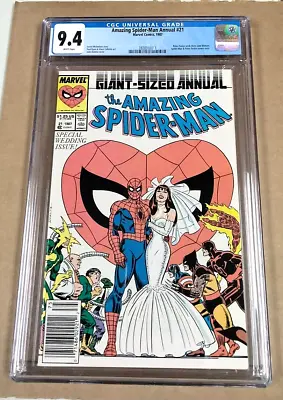 Buy Marvel Amazing Spiderman Annual #21 Cgc 9.4 Wh Pgs 1987 Parker & Watson • 59.96£