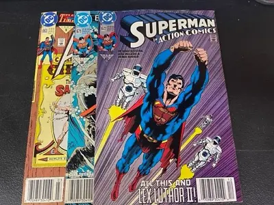 Buy SUPERMAN IN ACTION COMICS Lot Of 3 Comic Books 1991 #'s 663, 671, 672 • 7.91£