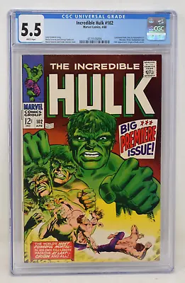 Buy Incredible Hulk 102 Marvel 1968 CGC 5.5 Marie Severin Origin Retold • 199.47£