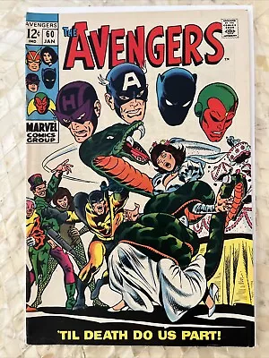 Buy AVENGERS #60 1969 MARVEL Comics MARRIAGE Of JANET & HANK PYM Black Panther • 23.83£