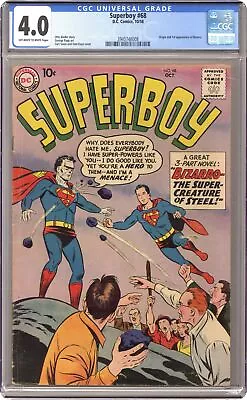 Buy Superboy #68 CGC 4.0 1958 3940748008 1st App. Bizarro • 636.44£