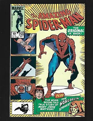 Buy Amazing Spider-Man #259 VF- Origin Mary Jane Hobgoblin She-Hulk Fantastic Four • 13.40£