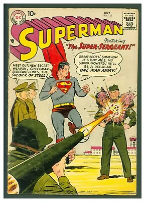 Buy Superman #122 VG- DC Comics 1958 The Super Sergeant! Bazooka Cover • 59.96£