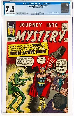 Buy Journey Into Mystery 93 CGC 7.5,  1st App Of Radioactive Man, Kirby Ditko 1963  • 789.92£