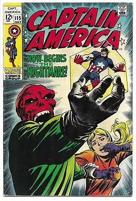 Buy Captain America #115 Fn 6.0 Silver Age Marvel! John Buscema Art! Red Skull! • 59.96£