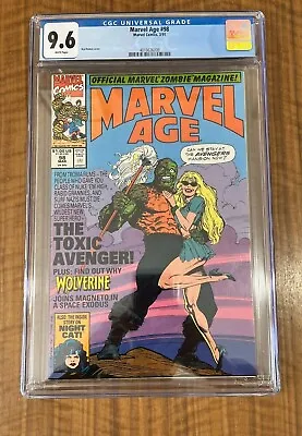 Buy Marvel Age #98, CGC NM/M 9.6, White Pages 1st Appearance Toxic Avenger, Marvel • 211.11£