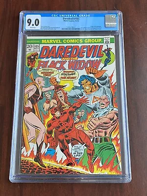 Buy Daredevil #105 (1973) CGC 9.0 : Origin Moondragon : Thanos & Black Widow App • 118.55£