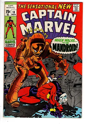 Buy Captain Marvel #18 (1969) - Grade 7.0 - Carol Danvers Kidnapped - Mandroid App! • 55.65£