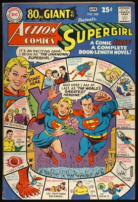 Buy ACTION COMICS #360 1968 VF 8.0 SUPERGIRL GAME BOARD Design Cover 80 PAGE GIANT • 39.71£