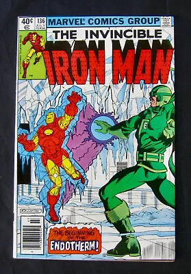 Buy IRON MAN #136 - 1st Endotherm Appearance - Newsstand (Marvel 1980) 9.2 NM- • 7.56£