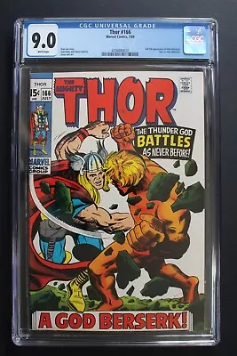 Buy Thor #166 1st Battle 2nd Full HIM Later ADAM WARLOCK GOG3 MCU 1969 KIRBY CGC 9.0 • 268.34£