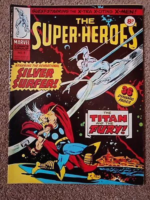 Buy Marvel UK - The Super-Heroes No 8 - 1975 SILVER SURFER - THE TITAN AND THE FURY  • 55£