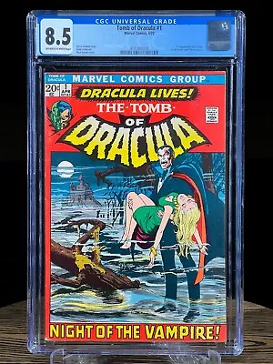 Buy TOMB OF DRACULA #1 CGC 8.5 April 1972 KEY ISSUE 1st Appearance Neal Adams Marvel • 436.89£