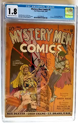 Buy Mystery Men Comics #5 Cgc Gd- 1.8 Fox 1939 Will Eisner Text Story Ad Fantastic 1 • 919.45£