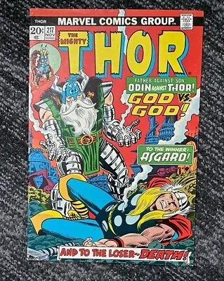 Buy The Mighty Thor No 217 (Nov 1973 - Marvel Comic  And To The Looser- Death! - Exa • 7.88£