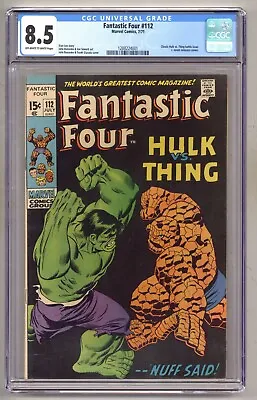 Buy Fantastic Four 112 (CGC 8.5) Classic Hulk Vs. Thing Battle J. Jonah Jameson R623 • 353.63£