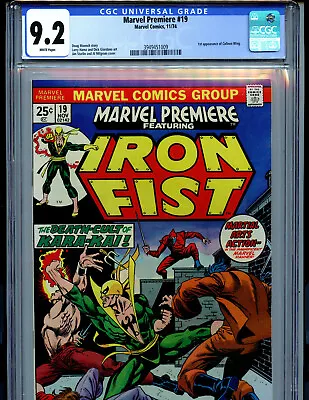 Buy Marvel Premiere Iron Fist #19 CGC 9.2 1974 Marvel 1st Colleen Wing Amricons K73 • 276.70£