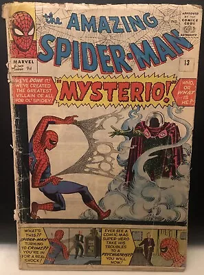 Buy AMAZING SPIDER-MAN #13 Comic Marvel Comics 1st App Mysterio 1963 2.0 Silver Age • 399.99£