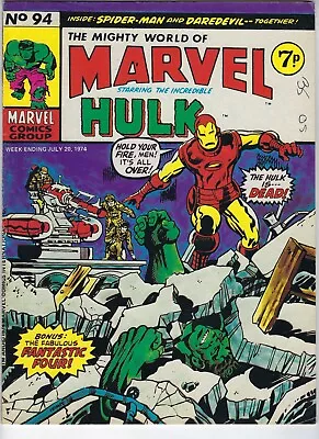 Buy MIGHTY WORLD OF MARVEL # 94 -Vintage UK Comic 20 July 1974- VG 4.0 Superheroes • 3.95£