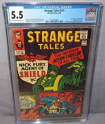 Buy STRANGE TALES #135 (Nick Fury Agent Of Shield 1st App) CGC 5.5 FN- Marvel 1965 • 158.05£